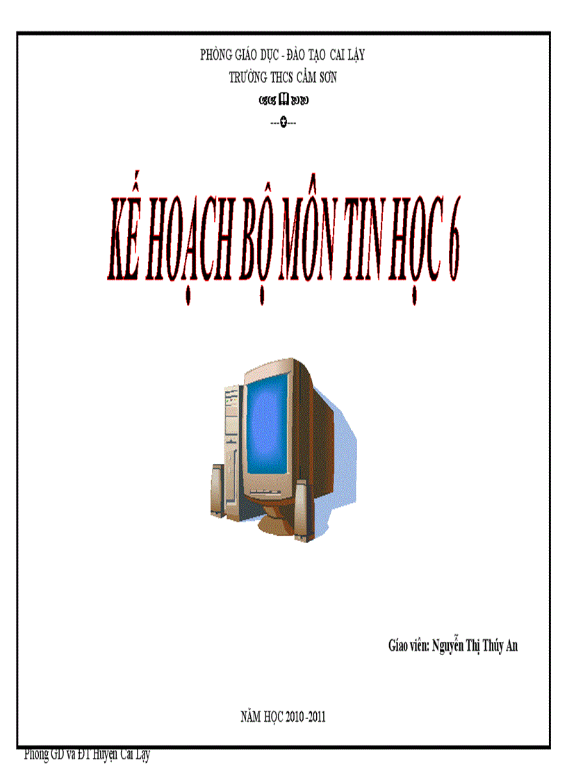 image for page Ke hoach bo mon Tin hoc 6