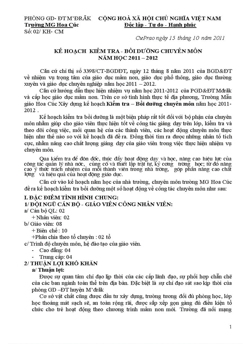 image for page Kế hoạch bồi dưỡng chuyên môn