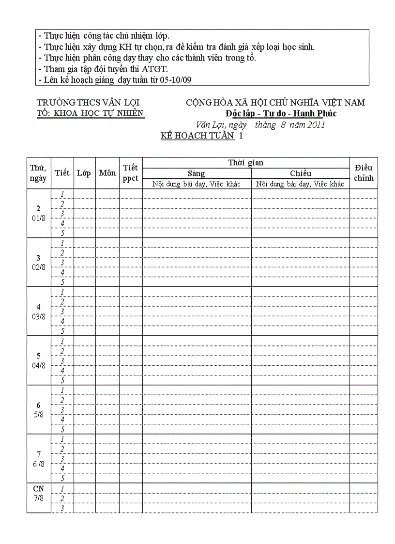 Kế hoạch cá nhân năm học 2011 2012