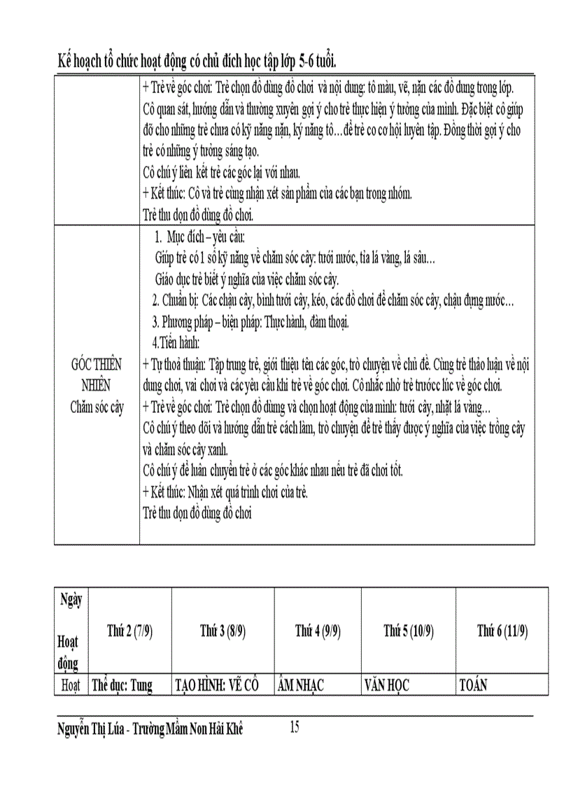 image for page Kế hoạch chăm sóc giáo dục trẻ 5 tuổi