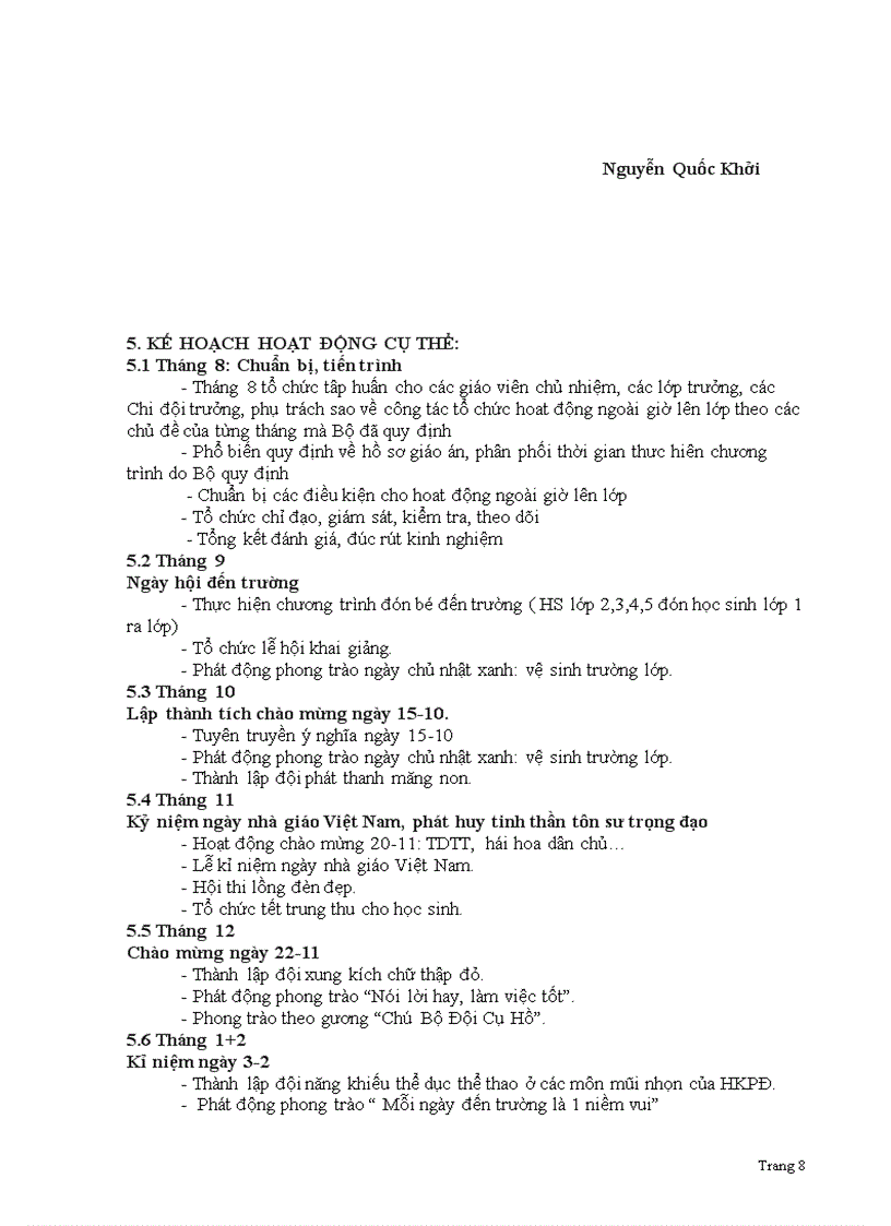 image for page Kế hoạch chỉ đạo HĐ NGLL