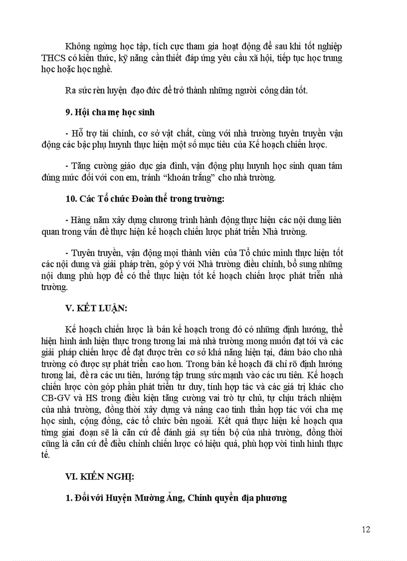 image for page Kế hoạch chiến lược thcs