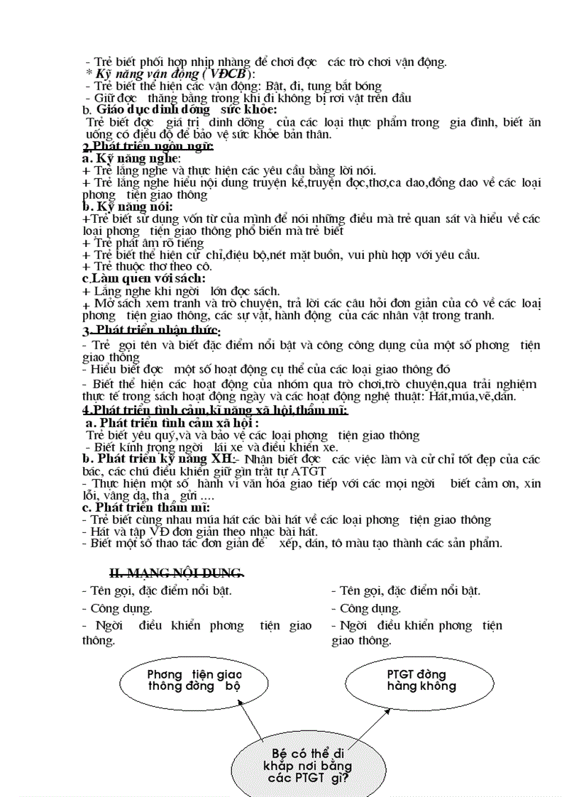 image for page Kế hoạch chủ đề PTGT nhà trẻ 24 36 tháng