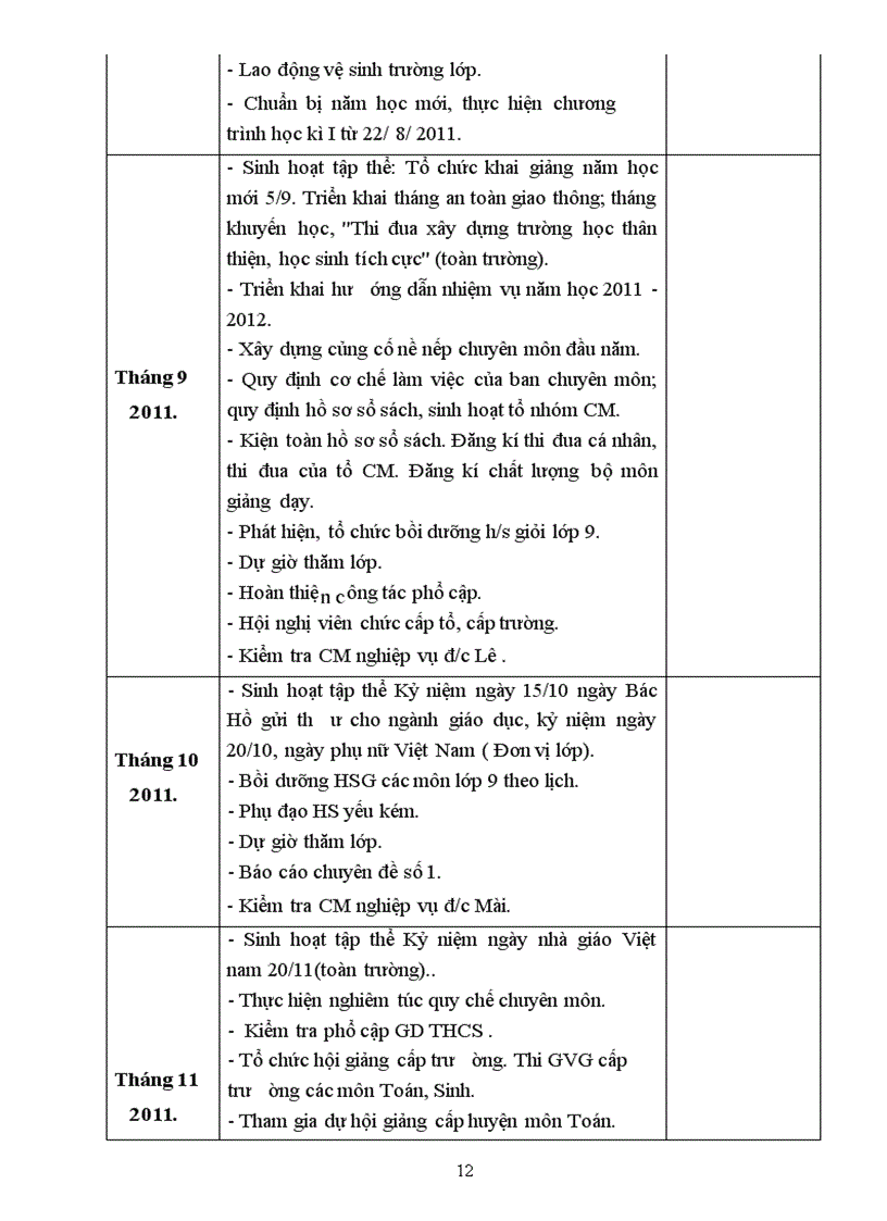 image for page Kế hoạch chuyên môn tổ KHTN năm học 2011 2012