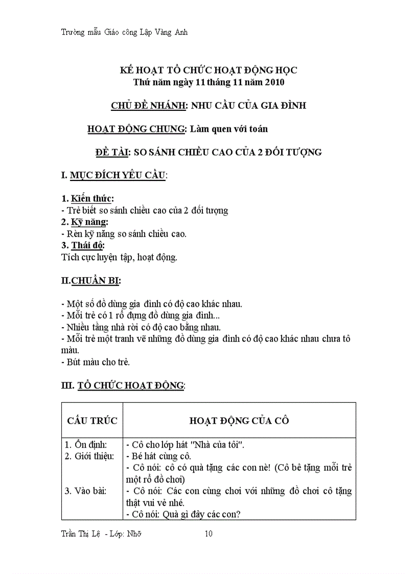 image for page Kế hoạch csgd trẻ tuần 3 chủ điểm gia đình