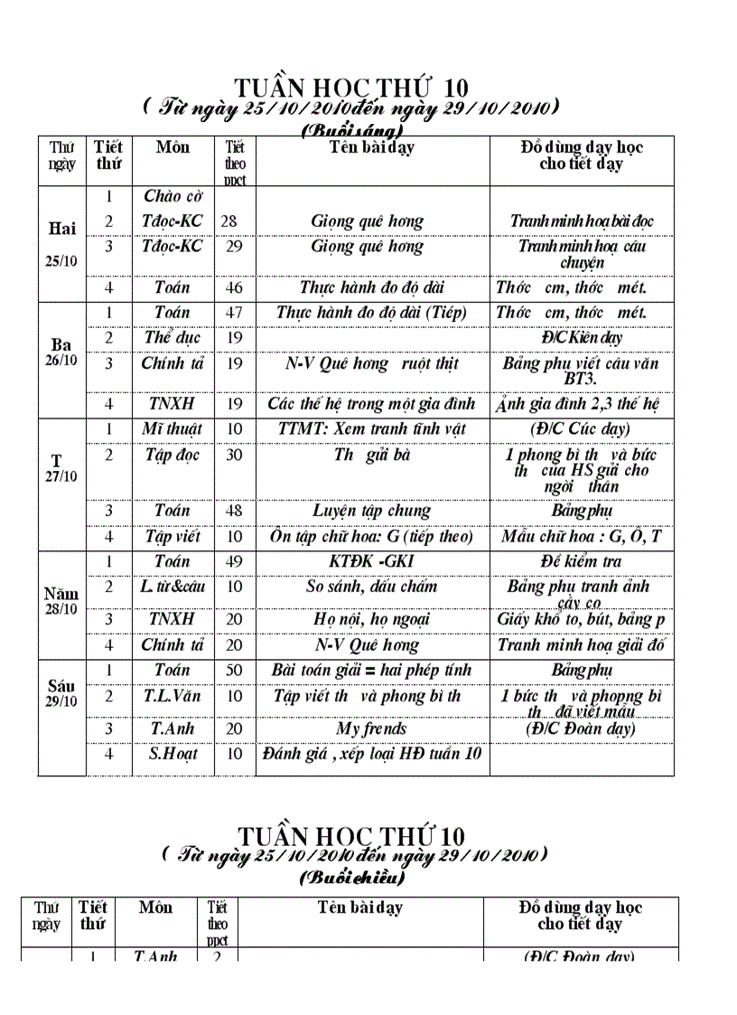 image for page Kế hoạch dạy học lớp 3