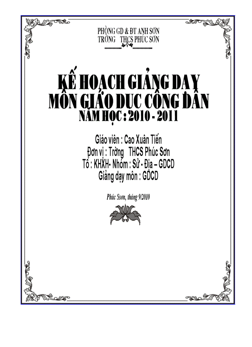 image for page Ke hoach day hoc mon gdcd