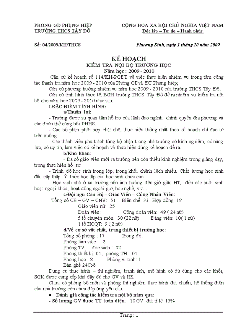 image for page Ke hoach kiem tra noi bo 09 10