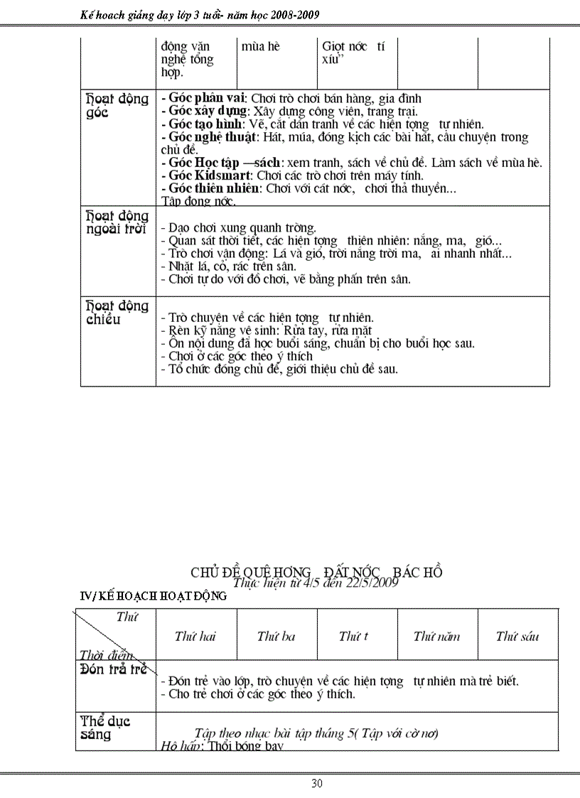 image for page Kế hoạch lớp 3 tuổi