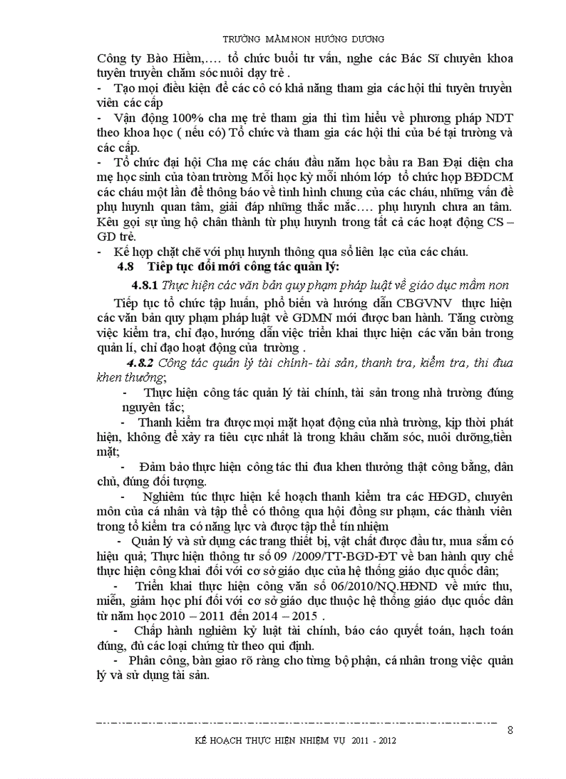 image for page Kế hoạch năm học 2011 2012