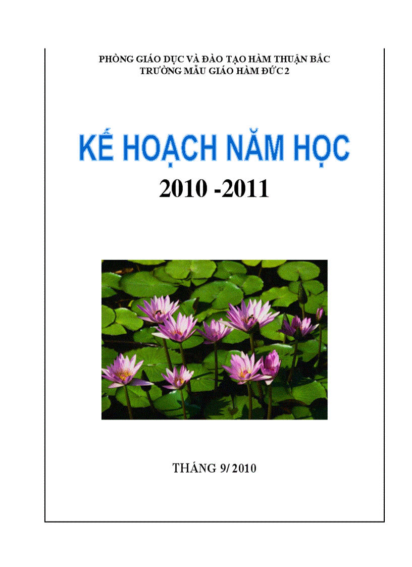 image for page Kế hoạch năm học lớp 2010 2011