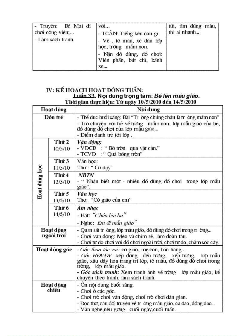 image for page Kế hoạch nhà trẻ 24 36 tháng CĐ Bé lên mẫu giáo