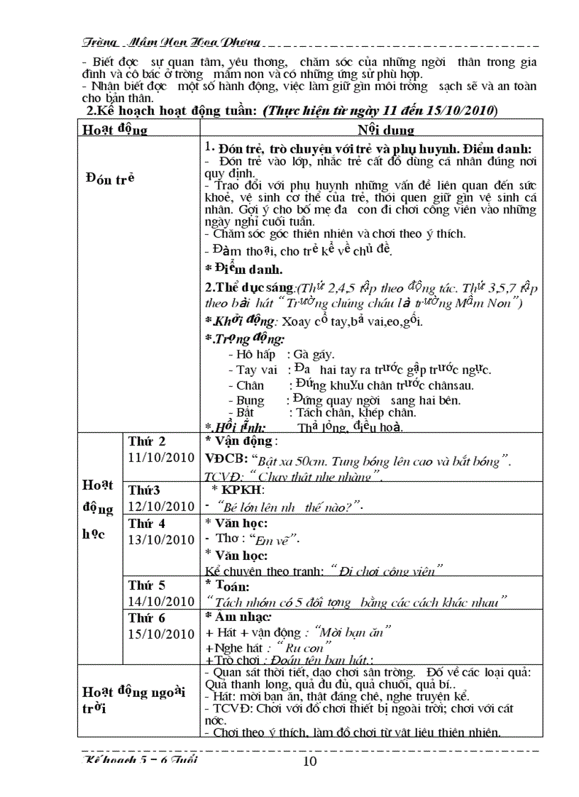 image for page Kế hoạch tuần CD Ban than 5 6 t