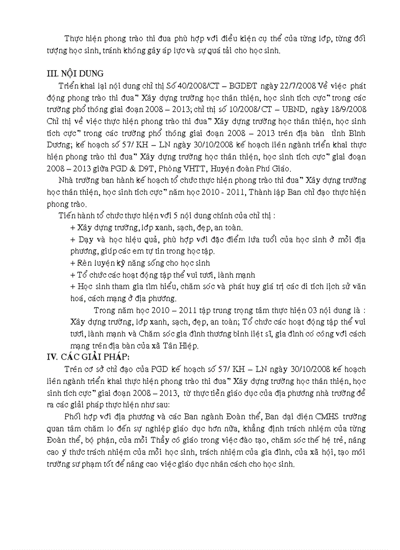 image for page Kế hoạch xây dựng trường học thân thiện học sinh tích cựuc năm học 2010 2011