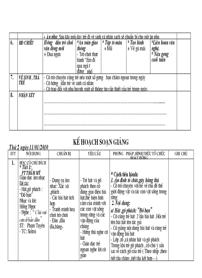 image for page Kehoach soan giang the gioi dong vat 4 tuan