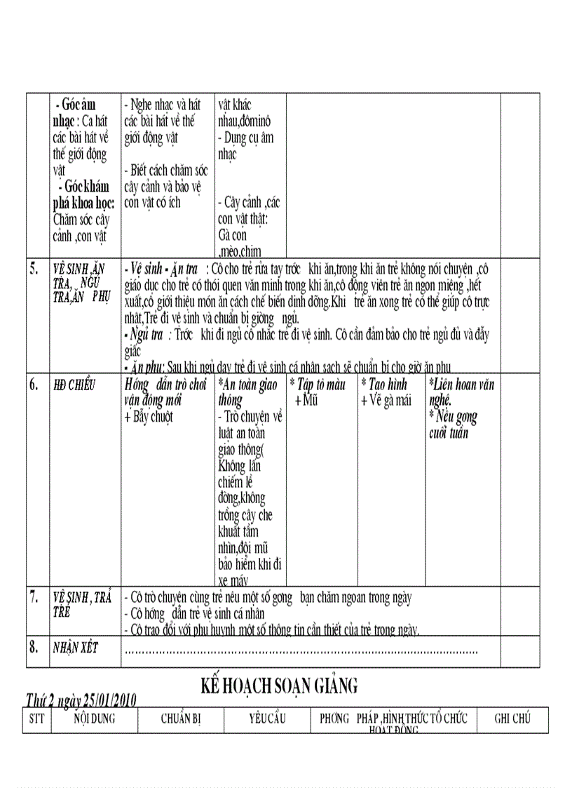 image for page Kehoach soan giang the gioi dong vat 4 tuan