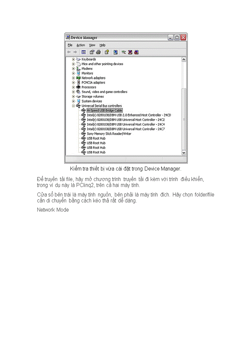 image for page Kết nối hai máy tính bằng cáp USB