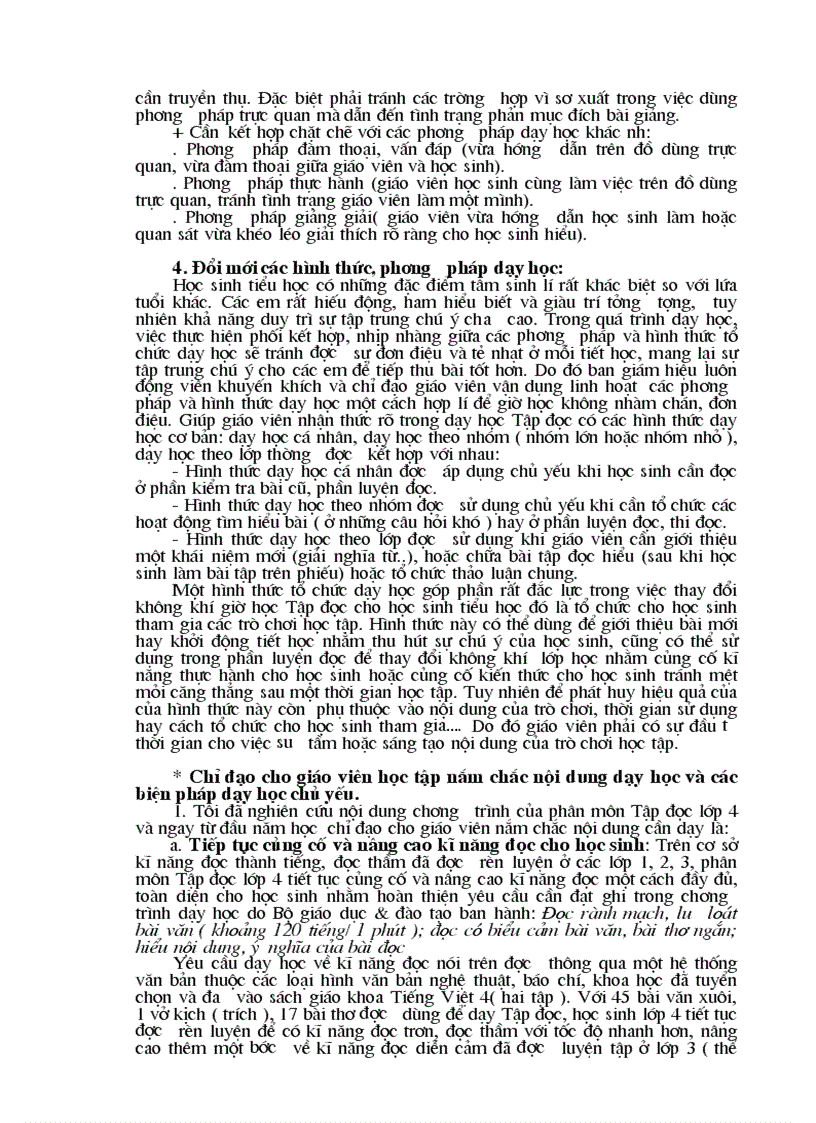 image for page Kinh nghiệm chỉ đạo dạy Tập đọc lớp 4