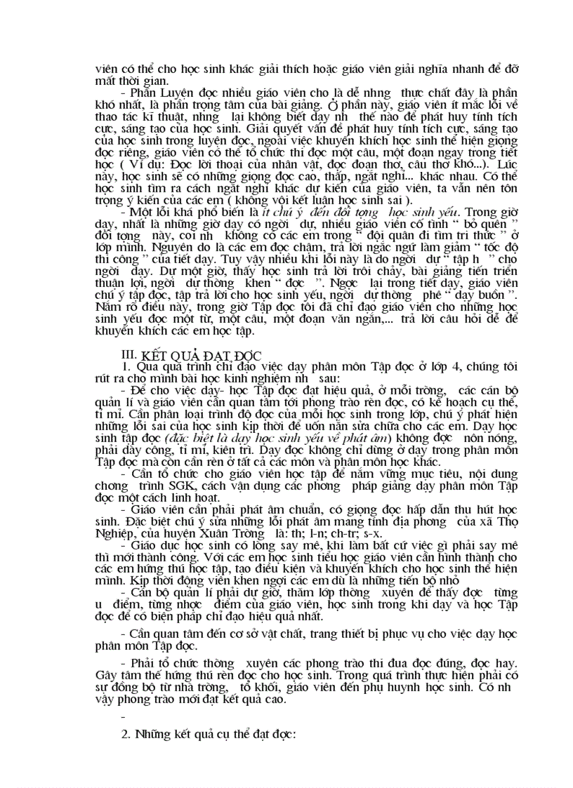 image for page Kinh nghiệm chỉ đạo dạy Tập đọc lớp 4