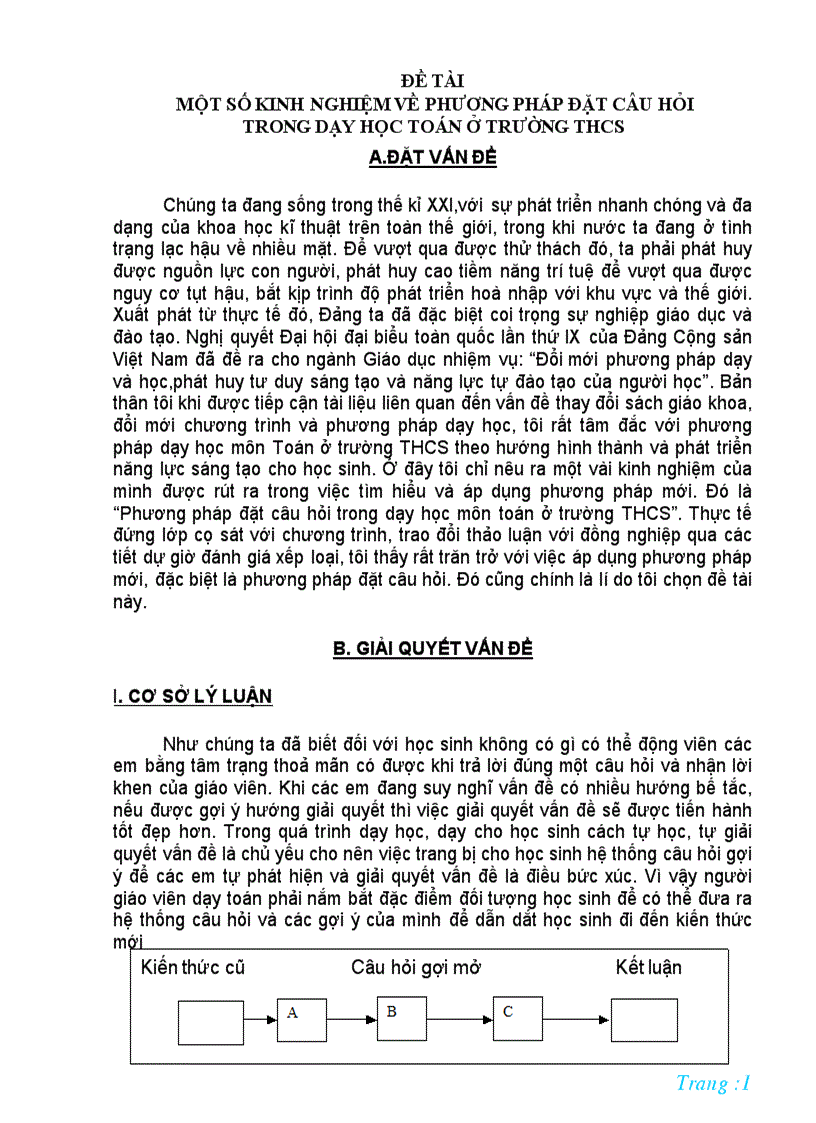 image for page Kinh nghiệm đặt câu hỏi trong dạy toán