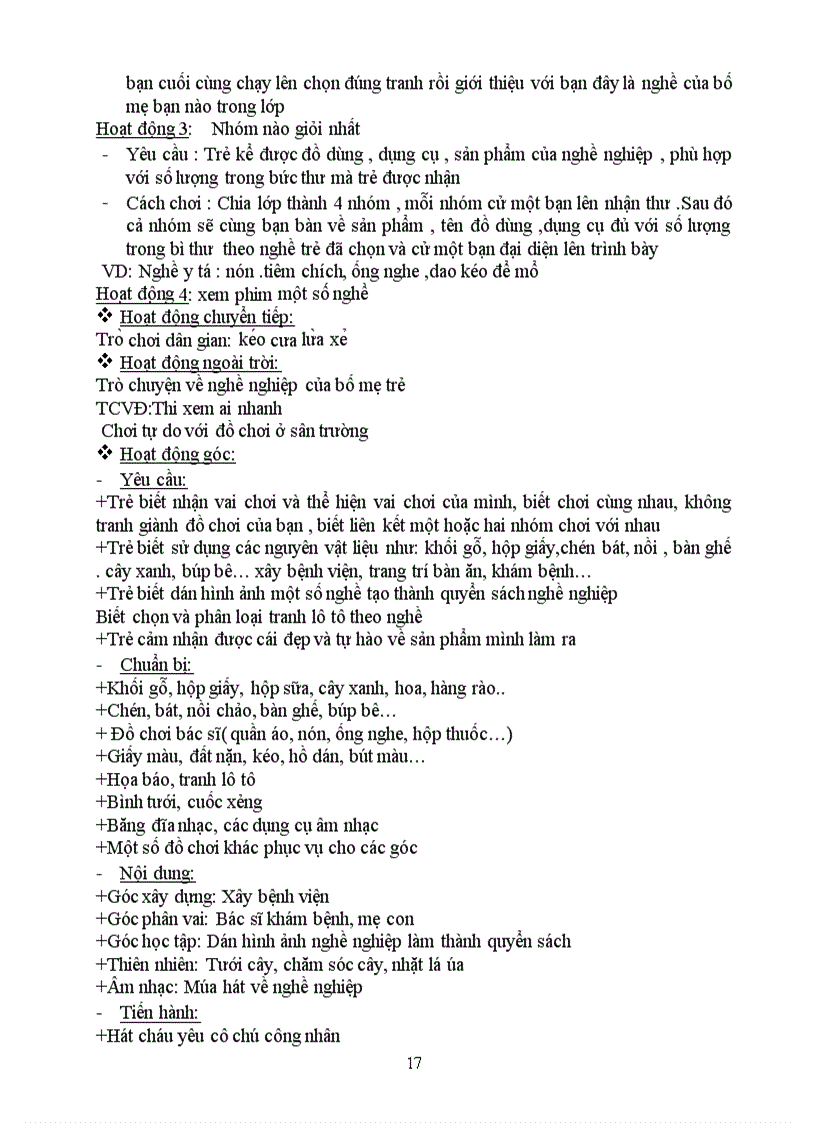 image for page Kế hoạch chủ đề nghề nghiệp 1