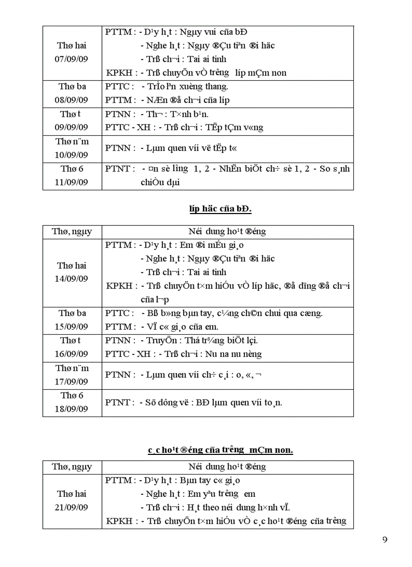 image for page Kế hoạch chủ đề 1