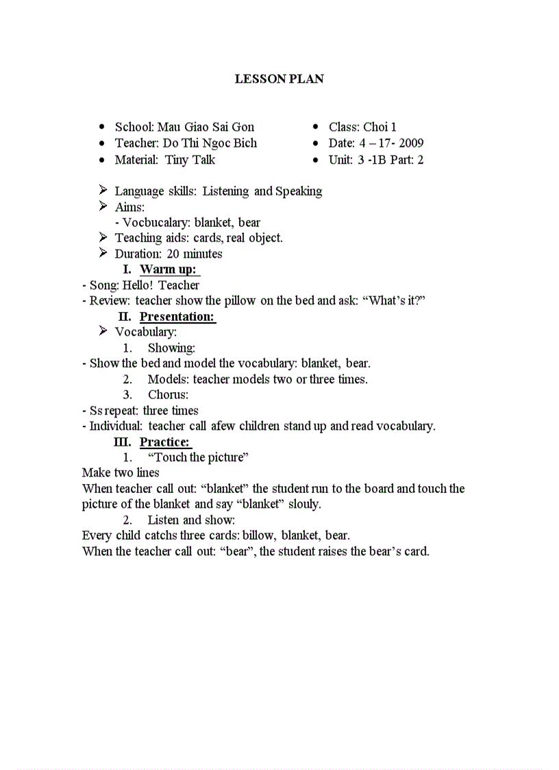 image for page Lesson plan