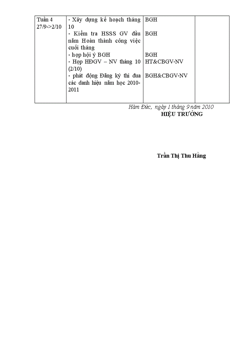 image for page Lịch thực hiện tháng 9 10 11