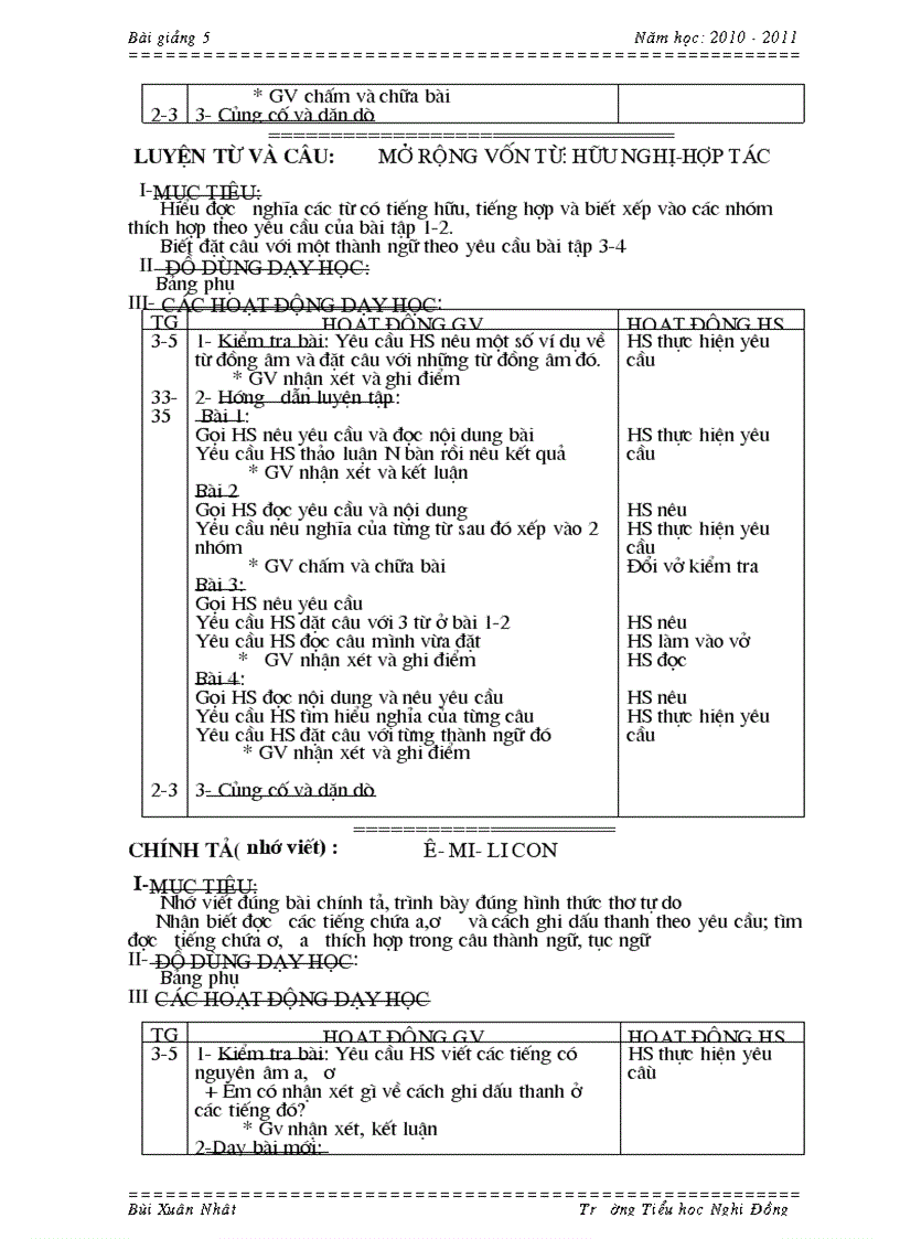 image for page Lớp 5 Tuần 6 2010 2011