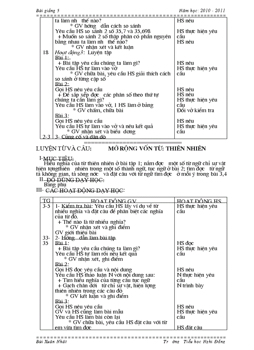 image for page Lớp 5 Tuần 8 2010 2011