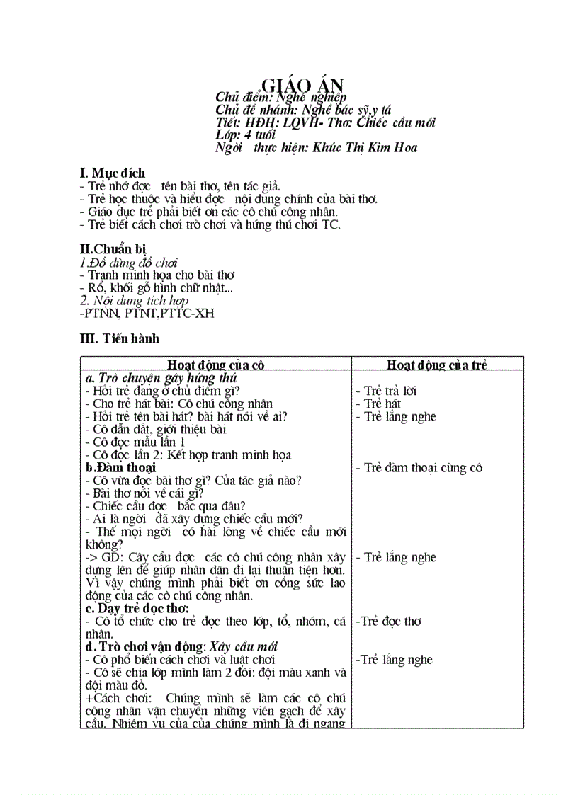 image for page LQVH tho Chiec cau moi