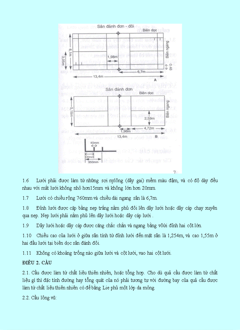 Luật cầu lông