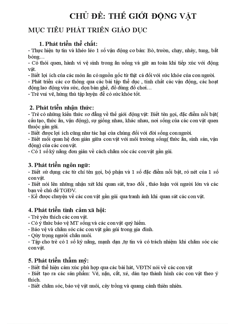 image for page Mạng nội dung chủ điểm động vật