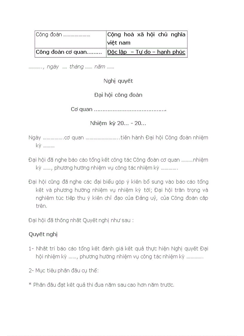 image for page Mẫu ghi biên bản đại hội công đoàn