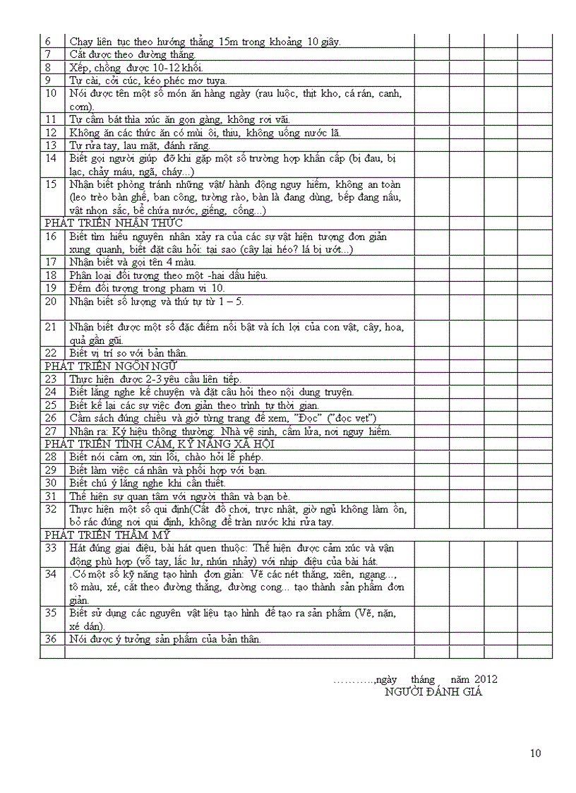 image for page Mẫu phiếu kháo sát chất lượng học sinh MN HC