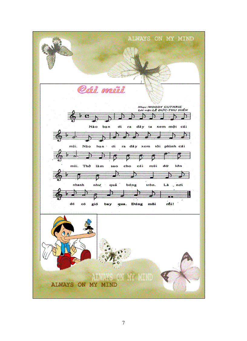 image for page Một số bài hát chủ chủ đề bản thân