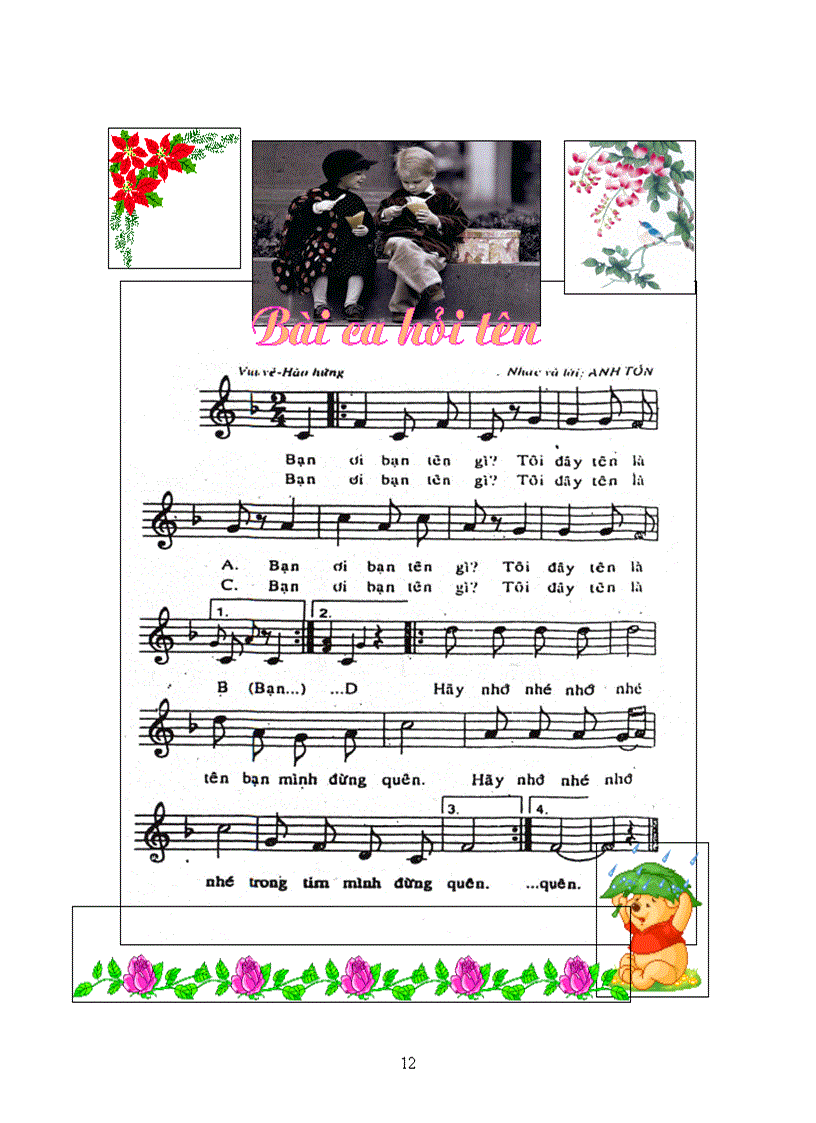 image for page Một số bài hát chủ chủ đề bản thân