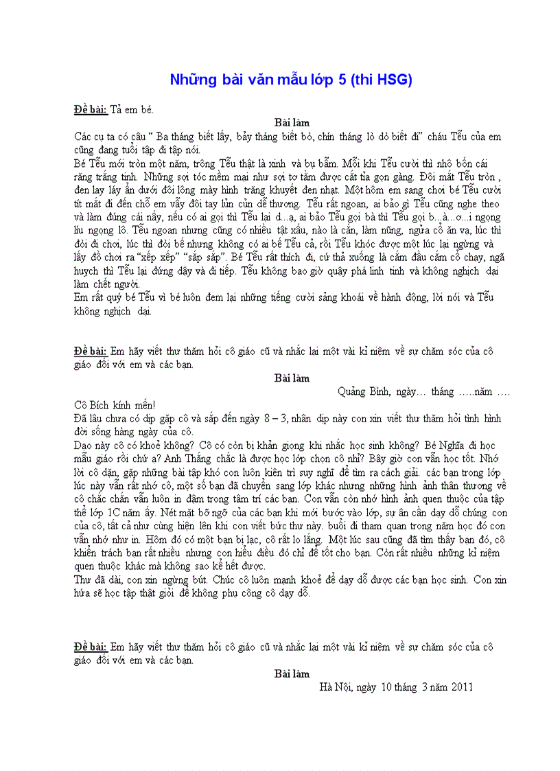 image for page Một số bài văn hay lớp 5