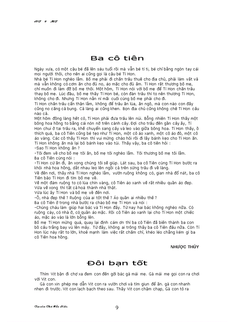 image for page Mot so cau chuyen danh cho mam non