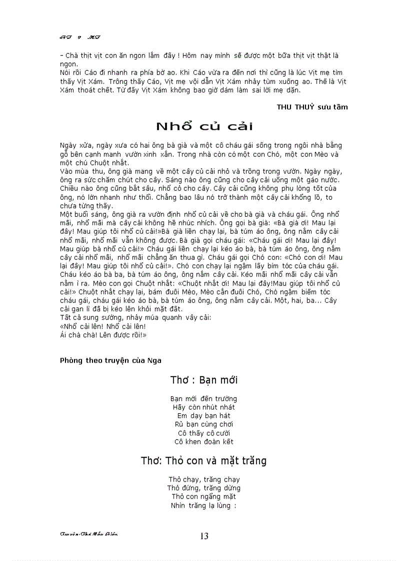 image for page Mot so cau chuyen danh cho mam non