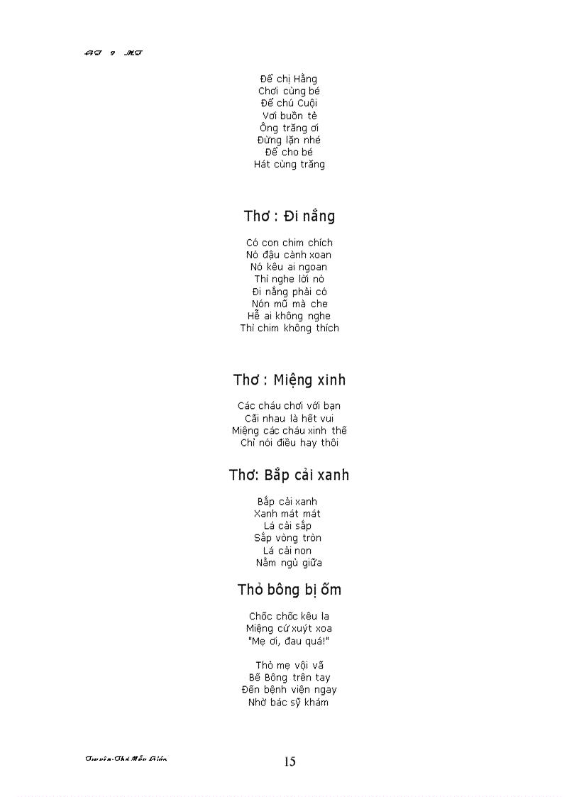 image for page Mot so cau chuyen danh cho mam non