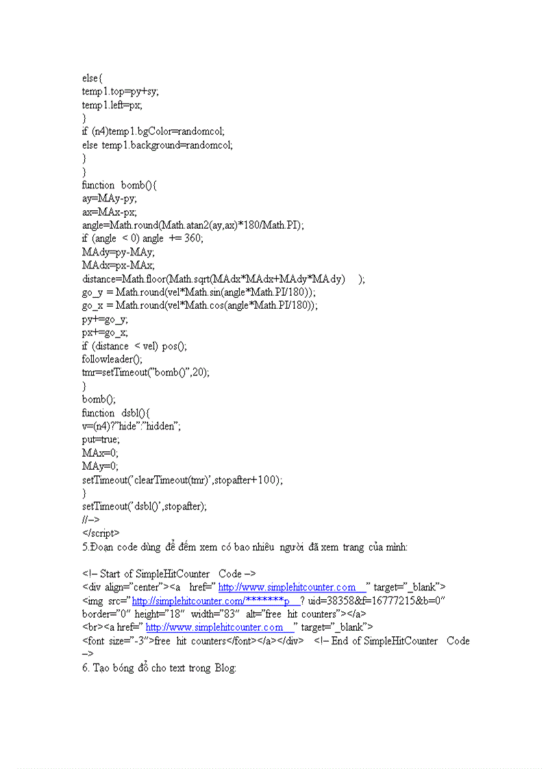 image for page Một số đoạn code hay cho website