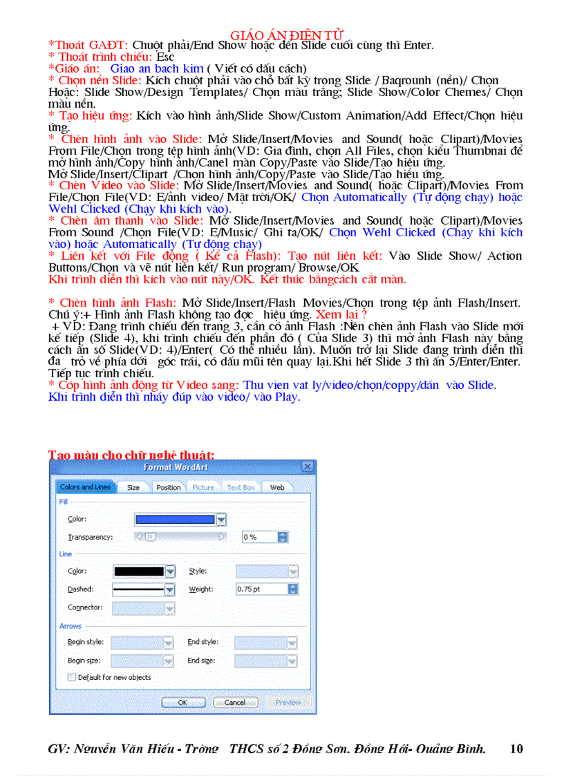 image for page Một số hiệu ứng powerpoint thường dùng