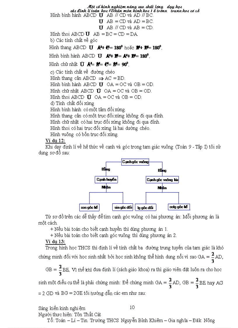 image for page Một số kinh nghiệm nâng chất lượng dạy các định li toán học phân môn Hình học THCS