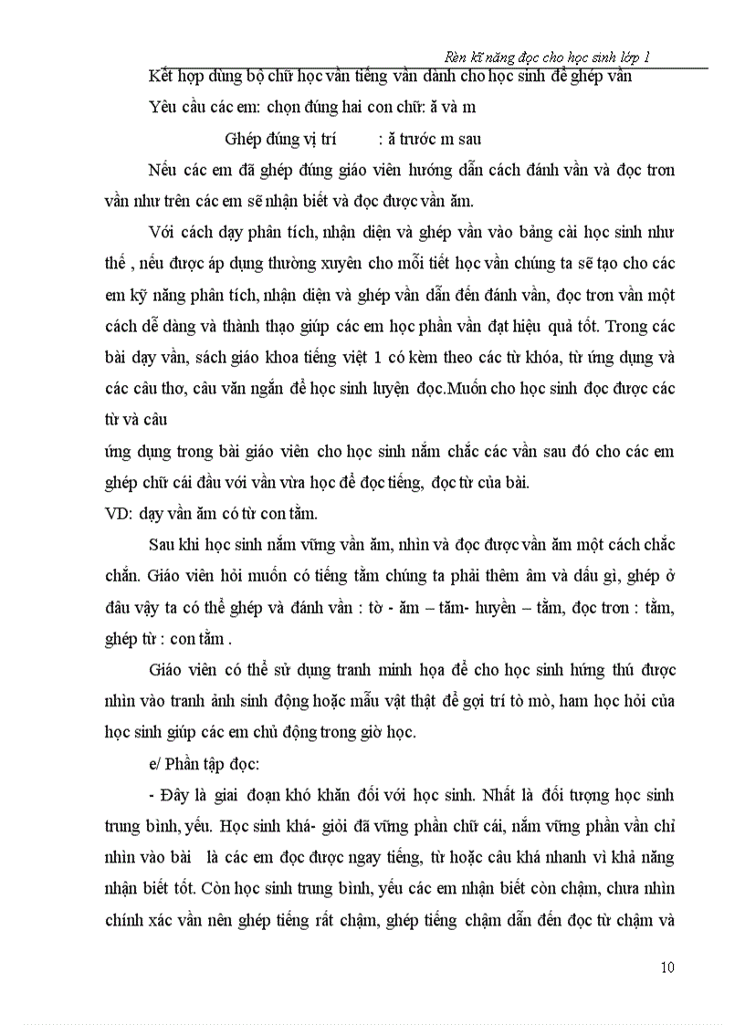 image for page Một số kinh nghiệm rèn kĩ năng đọc cho học sinh lớp 1