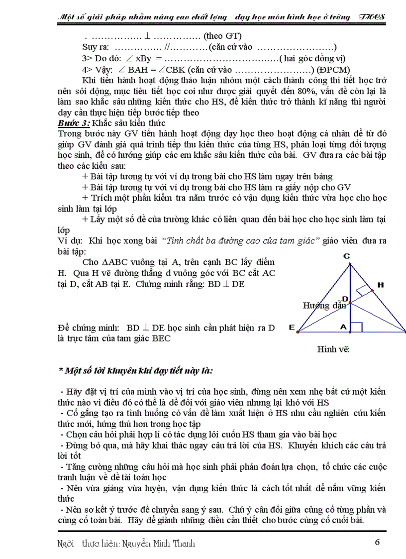 image for page Nâng cao chất lượng dạy hình học ở THCS
