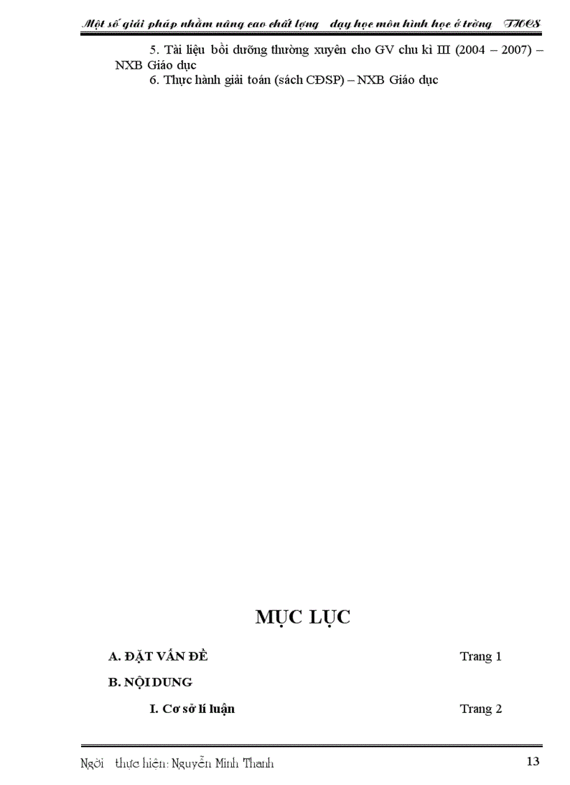 image for page Nâng cao chất lượng dạy hình học ở THCS