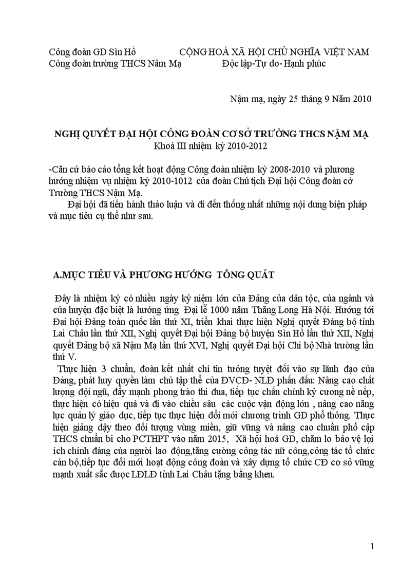 image for page Nghị Quyết công đoàn