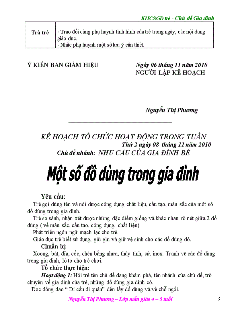 image for page Nhu cầu của gia đình Bé