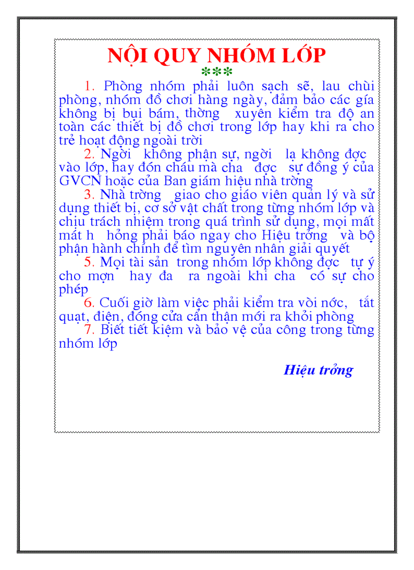 image for page Nội quy Nhóm lớp